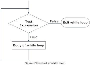 Flowchart of while loop in C programming