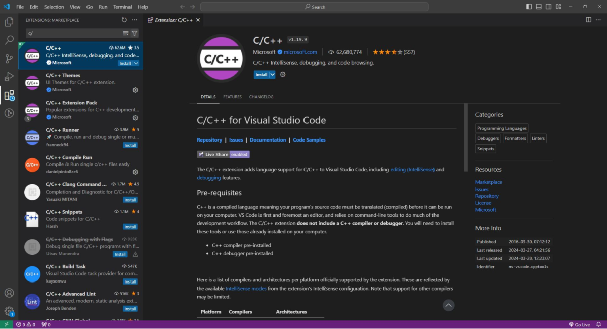 Installing C++ Extension in Windows