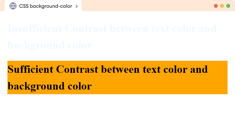 CSS Background Color Contrast Example Description