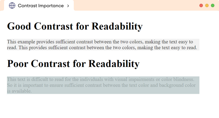 CSS Color Contrast Significance