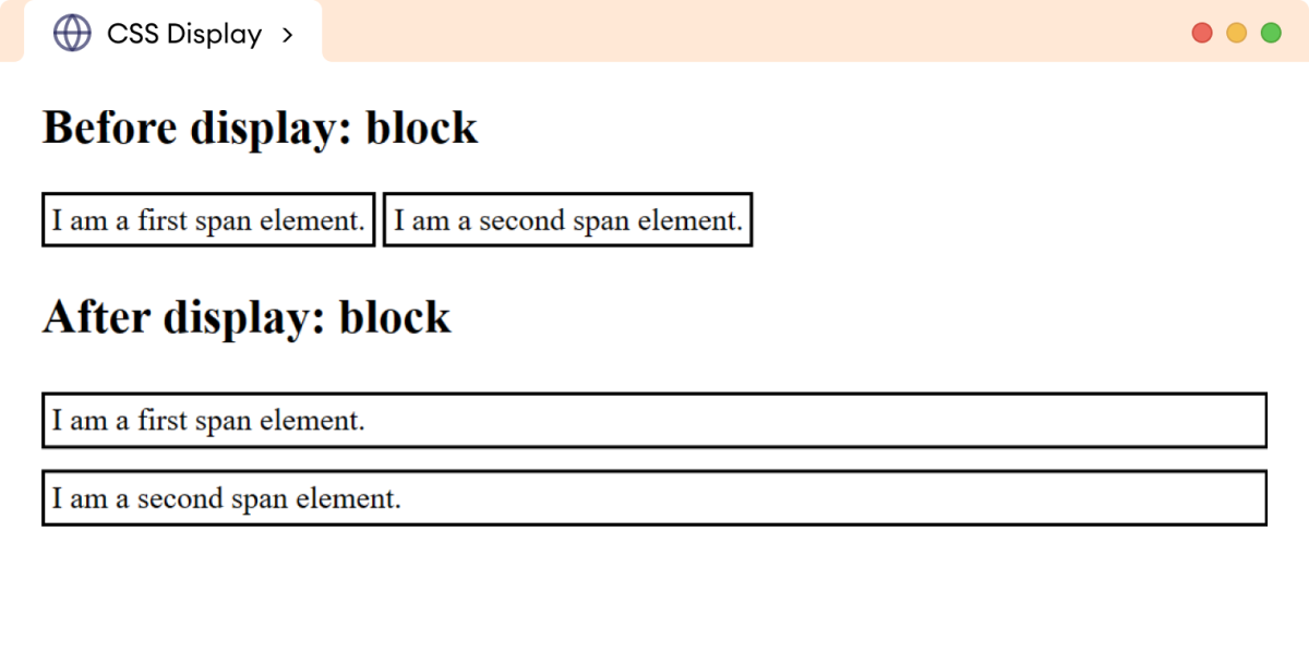 CSS Display Block Example