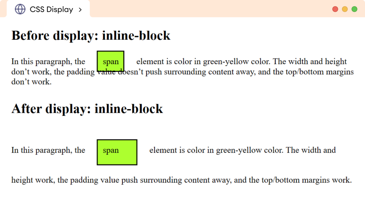 CSS Display Inline Block Example