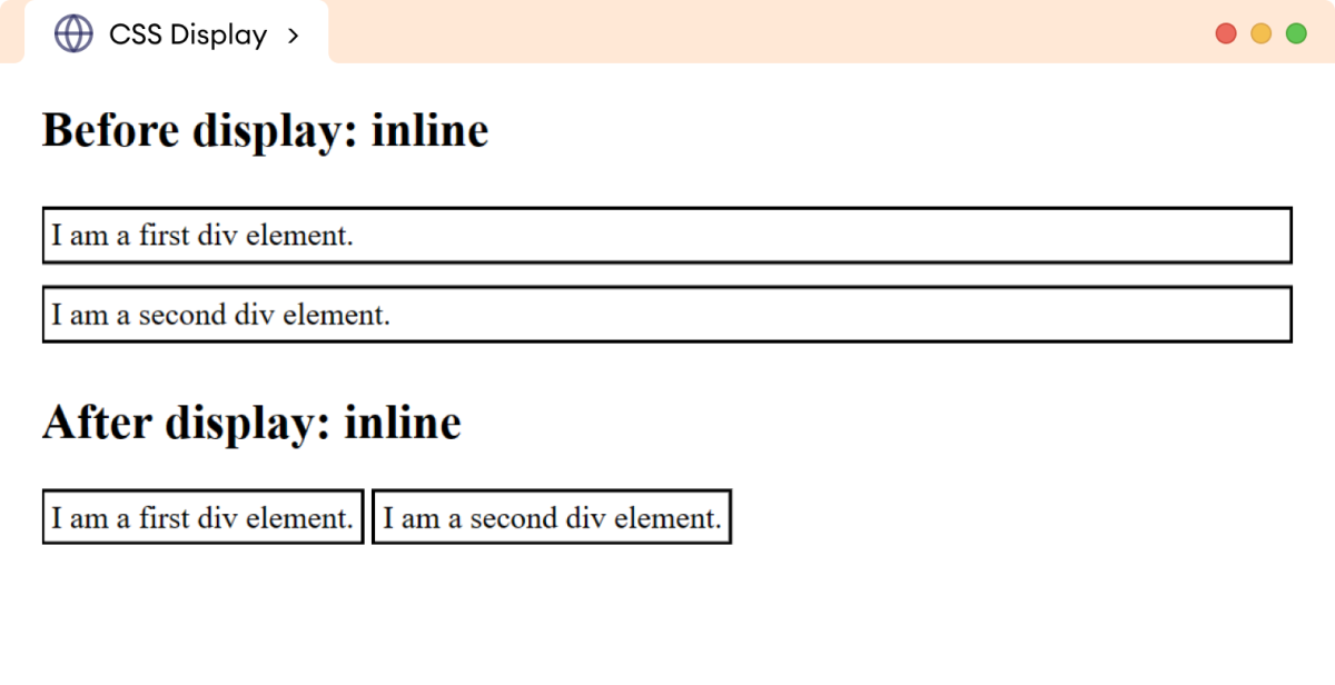 CSS Display Inline Example