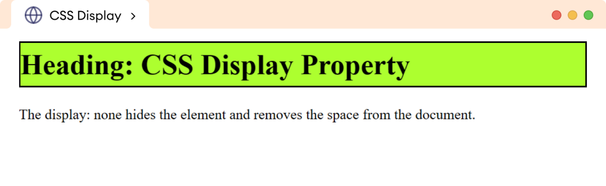 CSS Display None Example