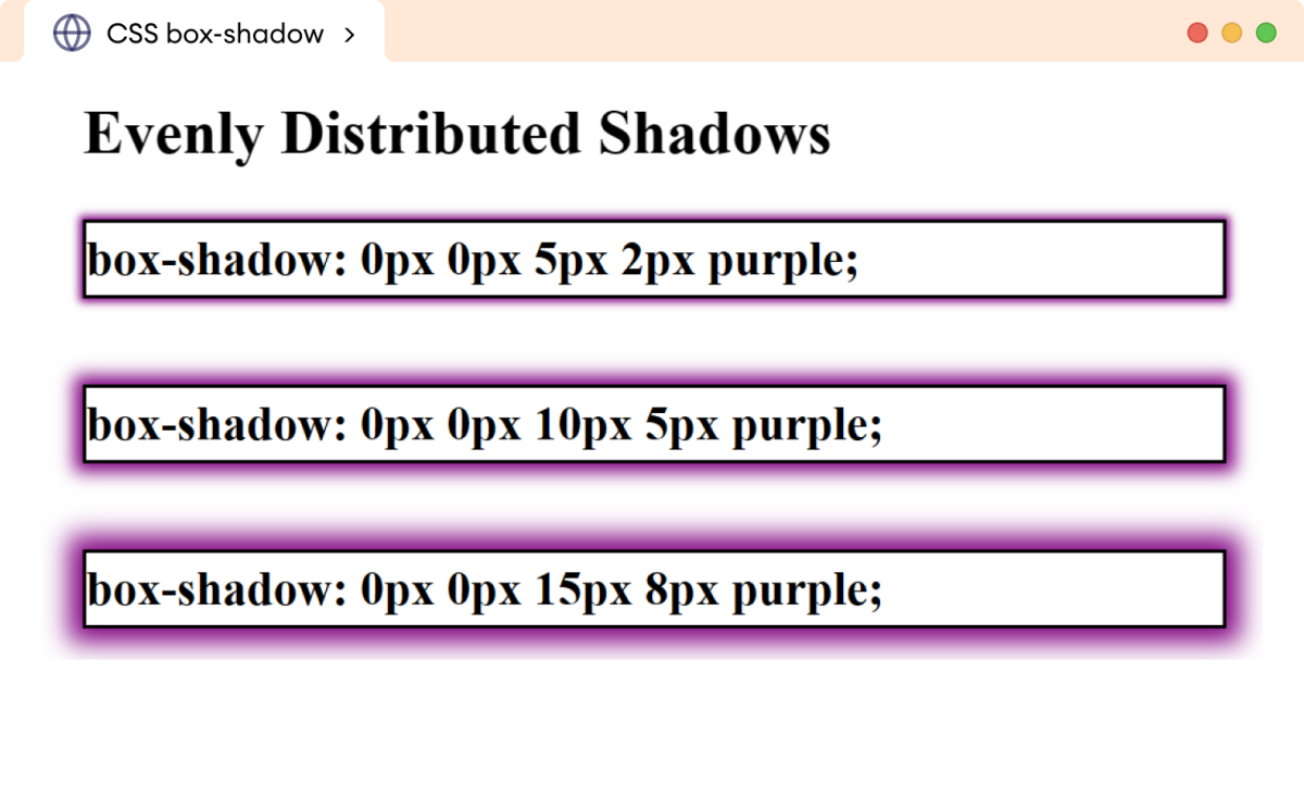 CSS Evenly Distributed Shadow Example