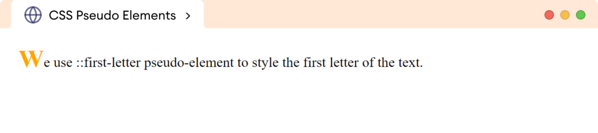 CSS first-letter Pseudo-Element Example
