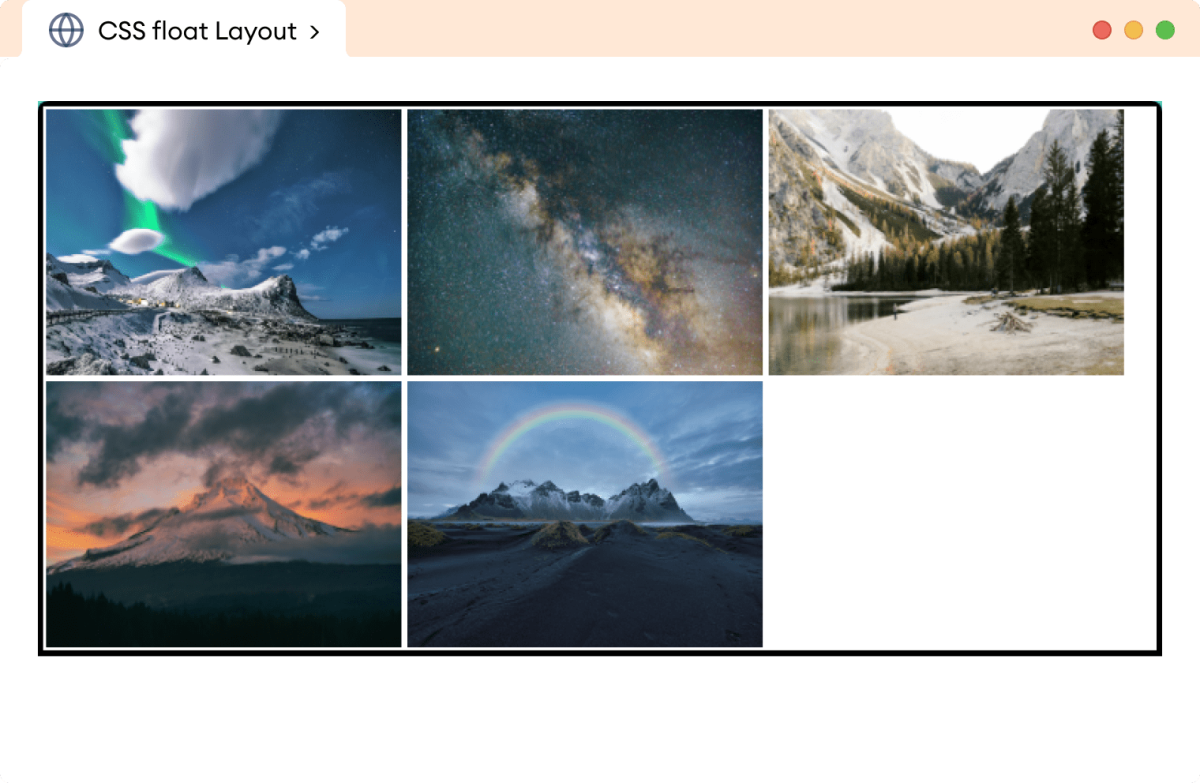 CSS Float Layout Image Gallery Example