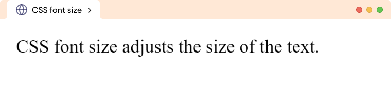 CSS Font Size Example Description