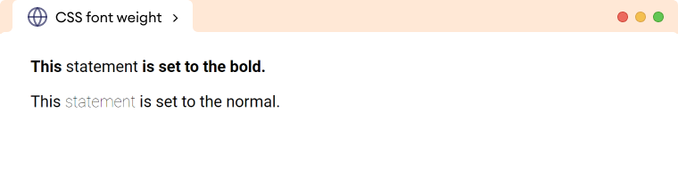 CSS Font Weight Relative Example Description