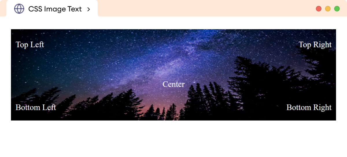 CSS Image Text Example