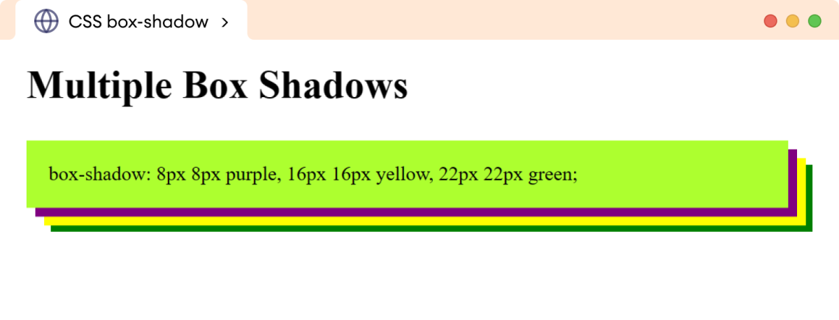 CSS Multiple Box Shadow Example
