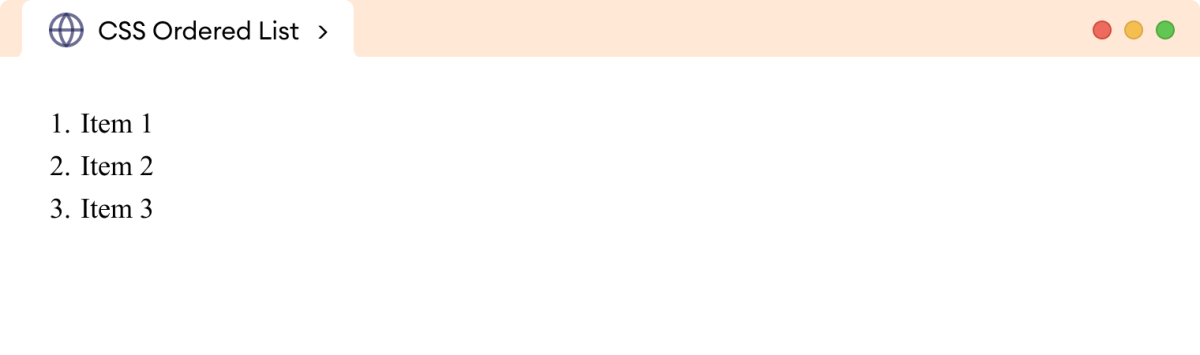 CSS Ordered List Example