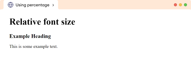 CSS Percent Font Size Example Description