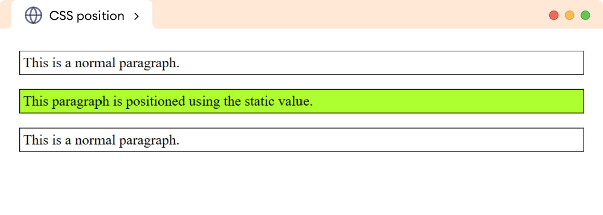 CSS Position Static Example