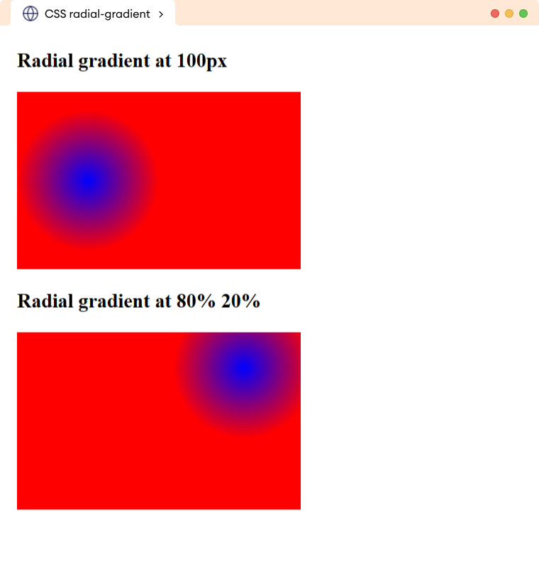CSS Radial Gradient Position Example