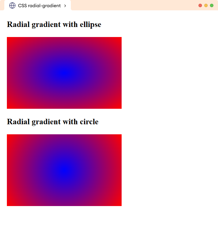 CSS Radial Gradient Shape Example