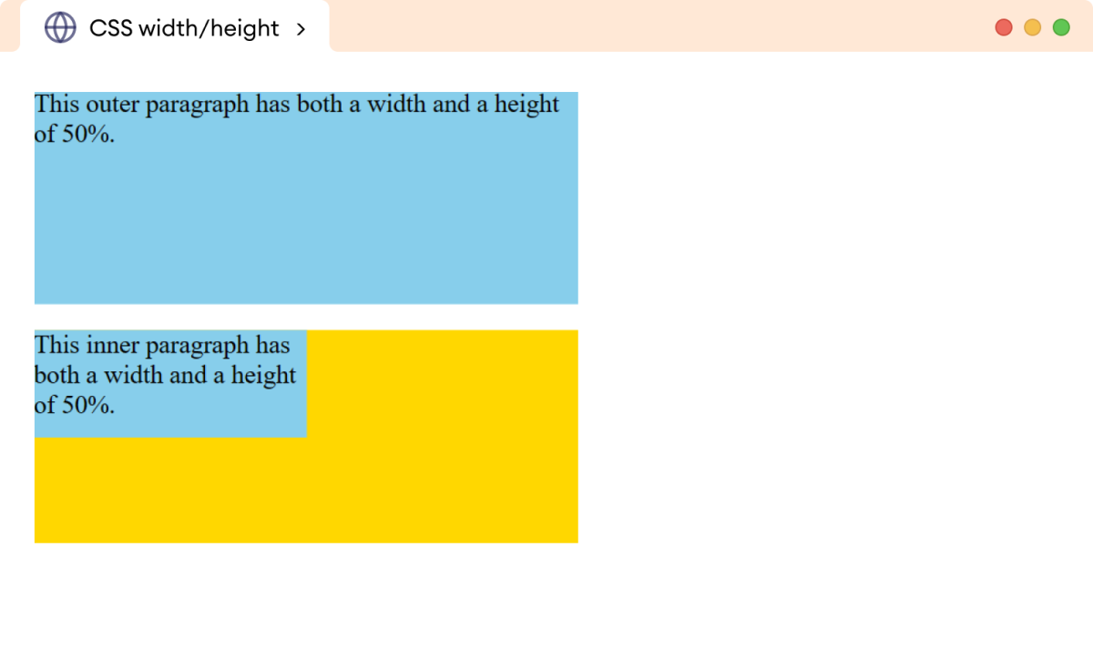 CSS Relative Width Height Example