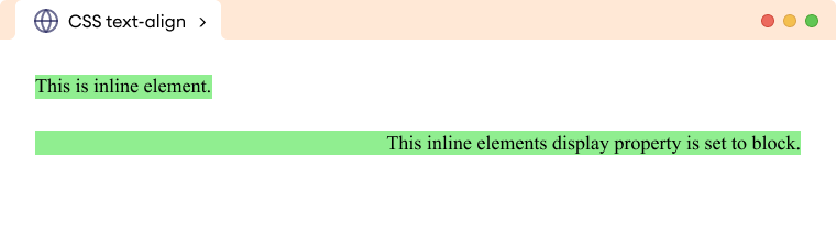 CSS Text Align Inline Element Example