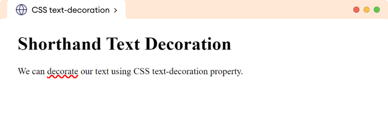 CSS Text Decoration Shorthand Description
