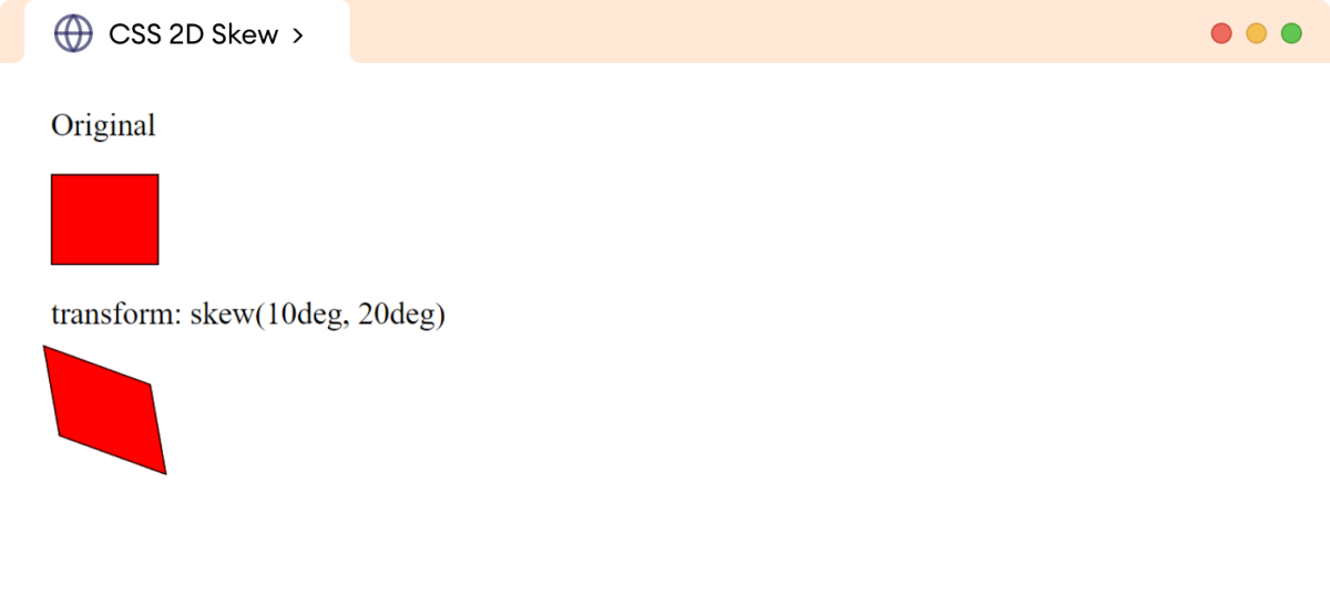 CSS Transform Skew Example