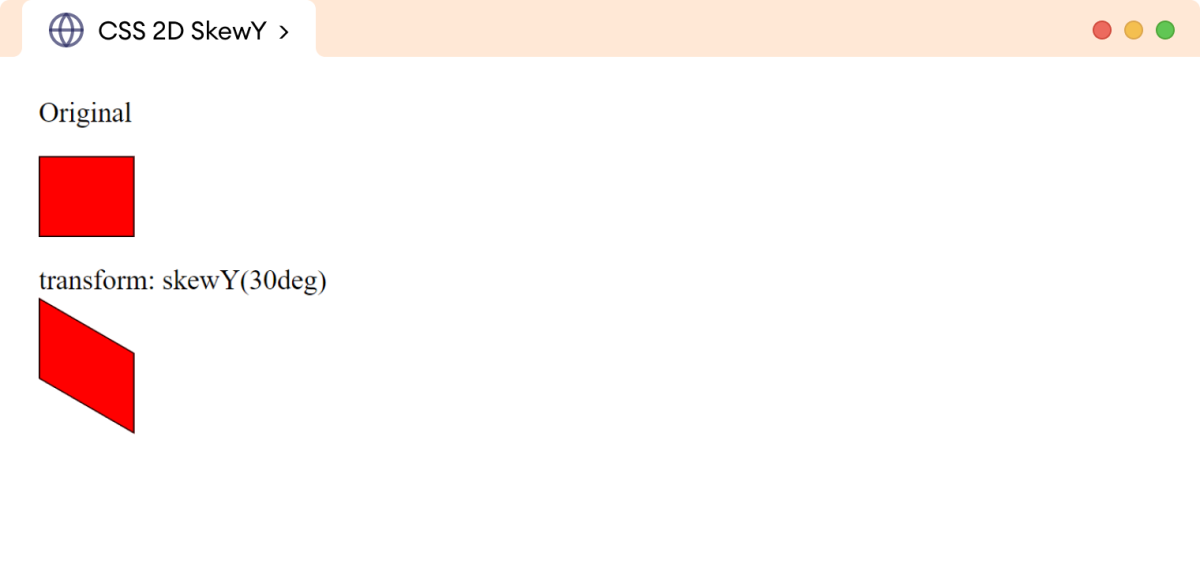 CSS Transform SkewY Example
