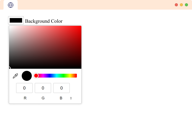 An open Input Tag type color