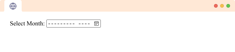 An Input Tag type month 
