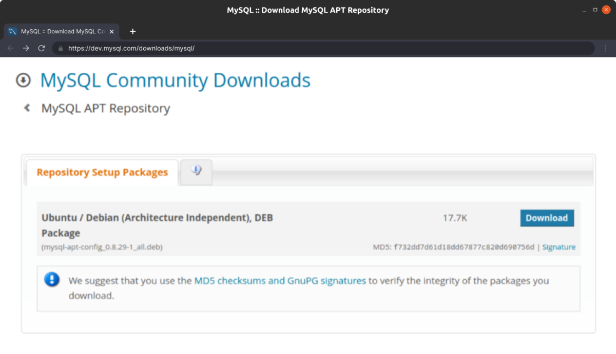 MySQL Download on Linux