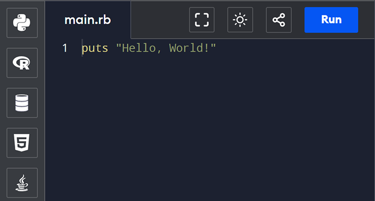 Run Ruby Online Run Ruby Online