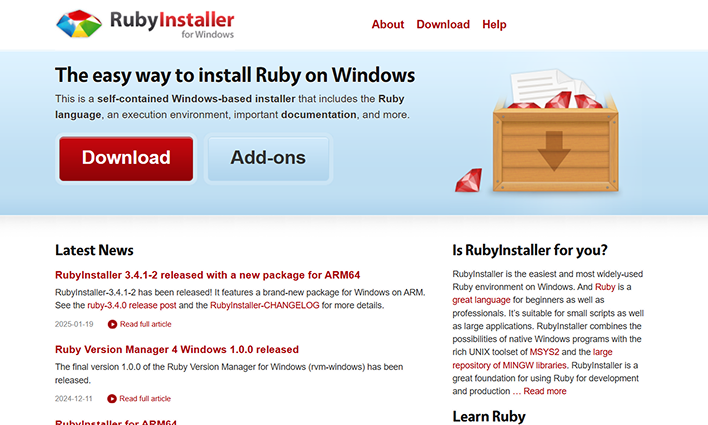 Ruby Installer Ruby Installer