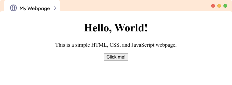 Example how HTML, CSS and JS work.